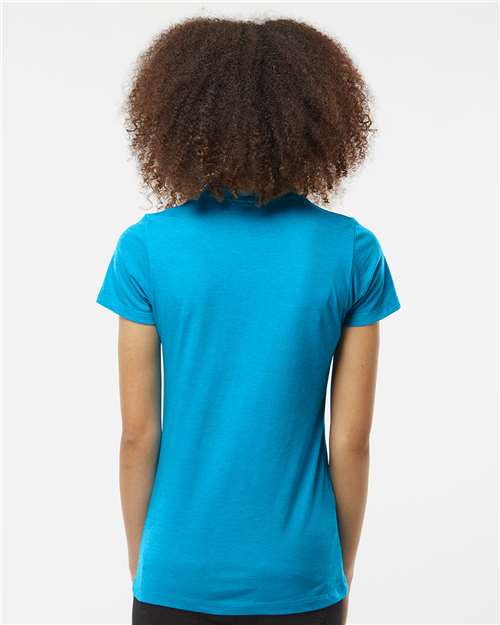 Tultex 542 Women's Premium Cotton Blend T-Shirt - Turquoise Heather - model back