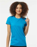Tultex 542 Women's Premium Cotton Blend T-Shirt - Turquoise Heather - model front