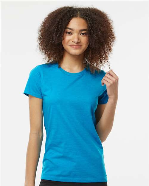 Tultex 542 Women's Premium Cotton Blend T-Shirt - Turquoise Heather - model front