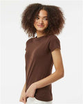 Tultex 213 Women's Fine Jersey Slim Fit T-Shirt - Brown - model side