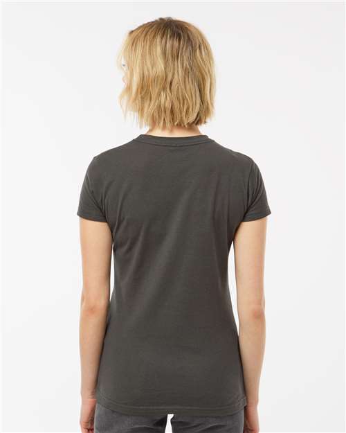 Tultex 213 Women's Fine Jersey Slim Fit T-Shirt - Charcoal - model back
