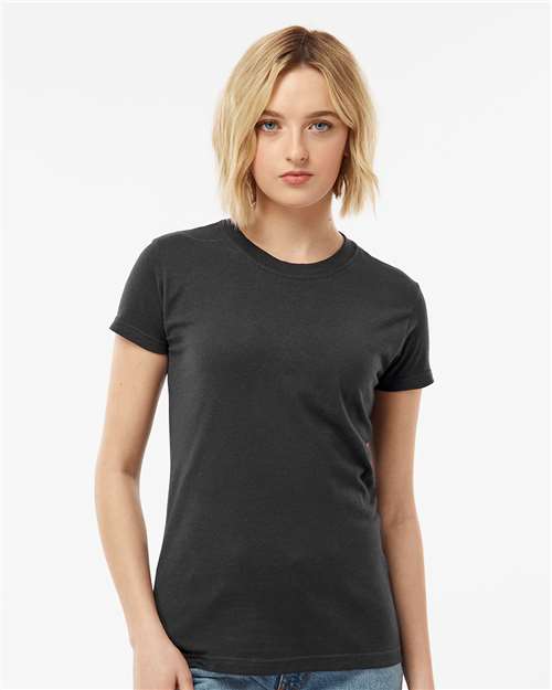 Tultex 213 Women's Fine Jersey Slim Fit T-Shirt - Coal - model front