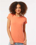 Tultex 213 Women's Fine Jersey Slim Fit T-Shirt - Coral - model front