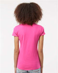 Tultex 213 Women's Fine Jersey Slim Fit T-Shirt - Fuchsia - model back