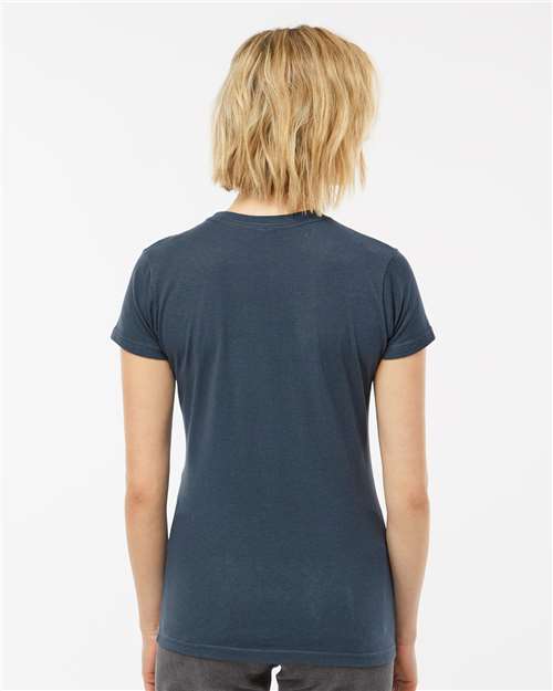 Tultex 213 Women's Fine Jersey Slim Fit T-Shirt - Indigo - model back
