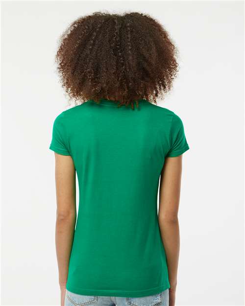 Tultex 213 Women's Fine Jersey Slim Fit T-Shirt - Kelly Green - model back