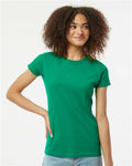 Tultex 213 Women's Fine Jersey Slim Fit T-Shirt - Kelly Green - model front