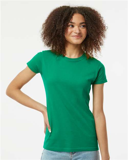 Tultex 213 Women's Fine Jersey Slim Fit T-Shirt - Kelly Green - model front