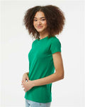 Tultex 213 Women's Fine Jersey Slim Fit T-Shirt - Kelly Green - model side