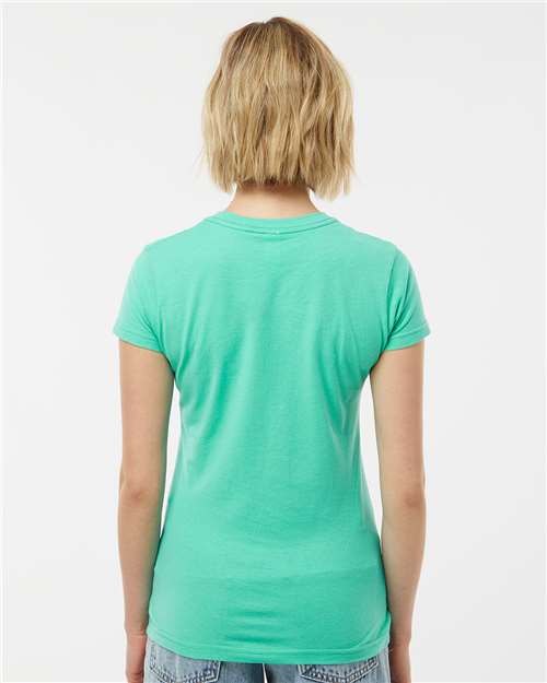 Tultex 213 Women's Fine Jersey Slim Fit T-Shirt - Mint - model back