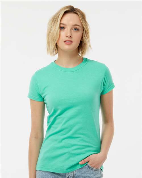 Tultex 213 Women's Fine Jersey Slim Fit T-Shirt - Mint - model front