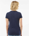 Tultex 213 Women's Fine Jersey Slim Fit T-Shirt - Navy - model back