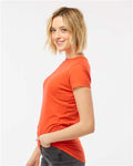 Tultex 213 Women's Fine Jersey Slim Fit T-Shirt - Orange - model side