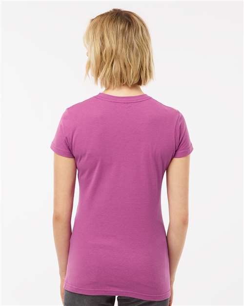Tultex 213 Women's Fine Jersey Slim Fit T-Shirt - Orchid - model back