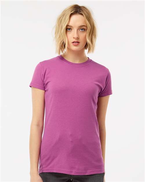 Tultex 213 Women's Fine Jersey Slim Fit T-Shirt - Orchid - model front