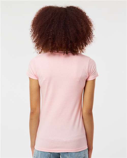 Tultex 213 Women's Fine Jersey Slim Fit T-Shirt - Pink - model back