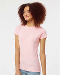 Tultex 213 Women's Fine Jersey Slim Fit T-Shirt - Pink - model side