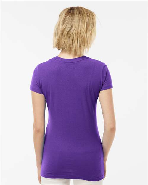 Tultex 213 Women's Fine Jersey Slim Fit T-Shirt - Purple - model back