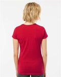 Tultex 213 Women's Fine Jersey Slim Fit T-Shirt - Red - model back