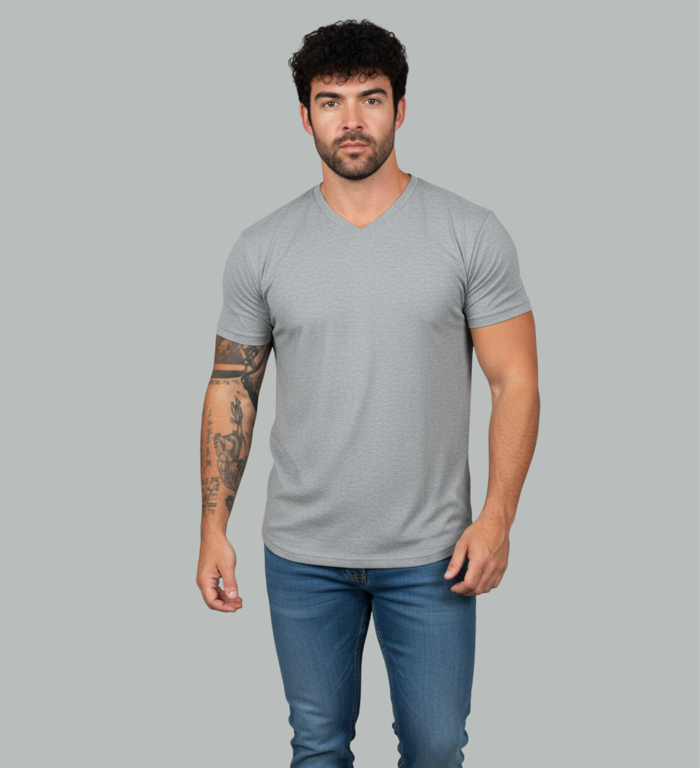 Classic V-Neck T-Shirt in Black, additional view