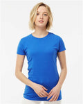 Tultex 213 Women's Fine Jersey Slim Fit T-Shirt - Royal - model front