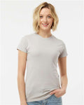 Tultex 213 Women's Fine Jersey Slim Fit T-Shirt - Silver - model front