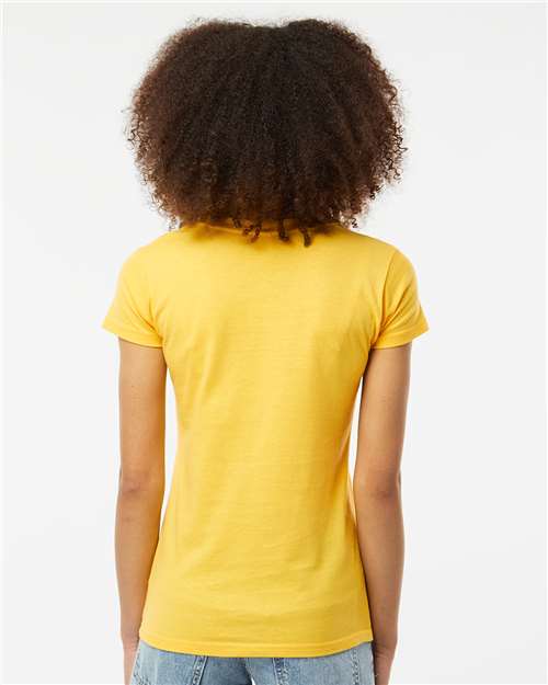 Tultex 213 Women's Fine Jersey Slim Fit T-Shirt - Sunshine - model back