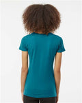 Tultex 213 Women's Fine Jersey Slim Fit T-Shirt - Teal - model back