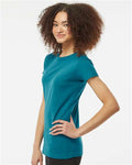 Tultex 213 Women's Fine Jersey Slim Fit T-Shirt - Teal - model side
