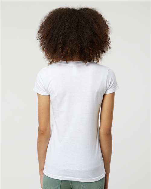 Tultex 213 Women's Fine Jersey Slim Fit T-Shirt - White - model back