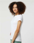 Tultex 213 Women's Fine Jersey Slim Fit T-Shirt - White - model side