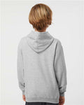 Tultex 320Y Youth Hooded Sweatshirt - Heather Grey - model back