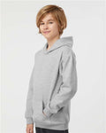 Tultex 320Y Youth Hooded Sweatshirt - Heather Grey - model side