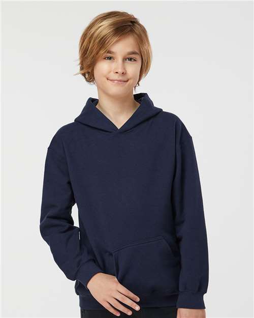 Tultex 320Y Youth Hooded Sweatshirt - Navy - model front