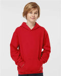 Tultex 320Y Youth Hooded Sweatshirt - Red - model front