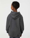Tultex 320Y Youth Hooded Sweatshirt - Heather Charcoal - model back