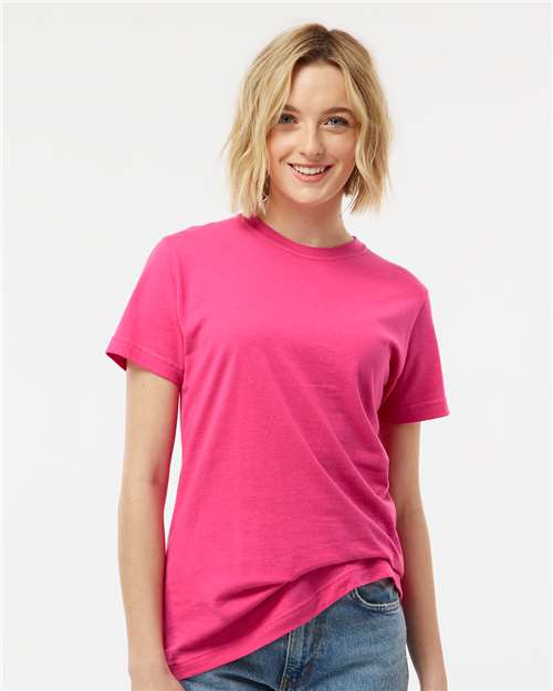 Tultex 216 Women's Fine Jersey Classic Fit T-Shirt - Fuchsia - model front