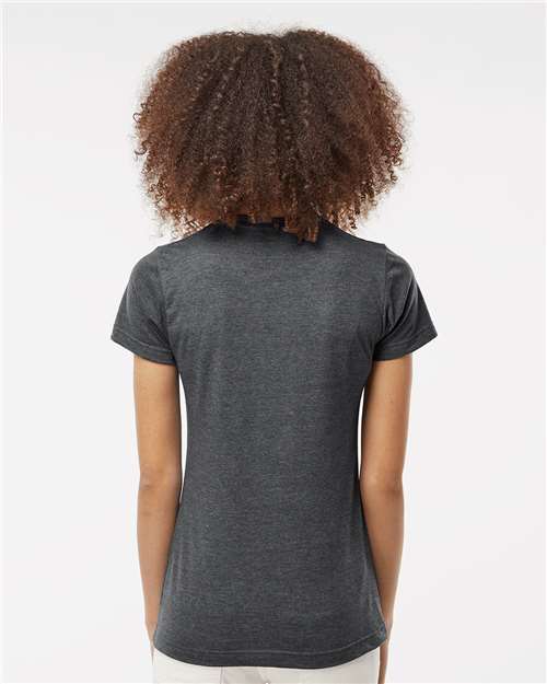 Tultex 216 Women's Fine Jersey Classic Fit T-Shirt - Heather Charcoal - model back