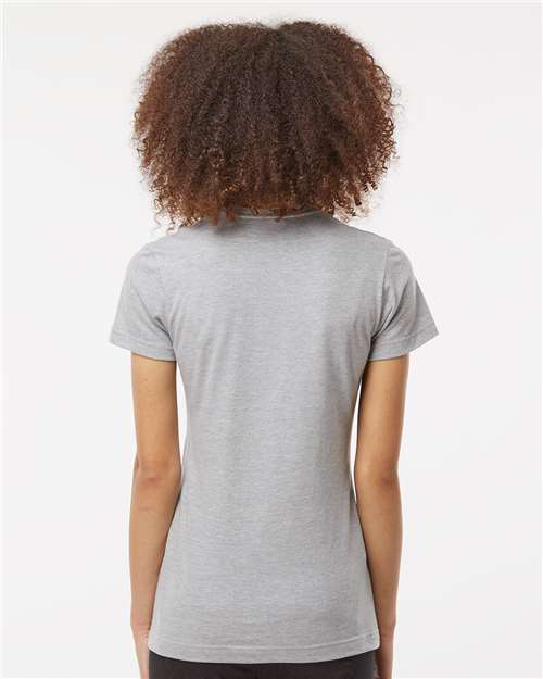 Tultex 216 Women's Fine Jersey Classic Fit T-Shirt - Heather Grey - model back