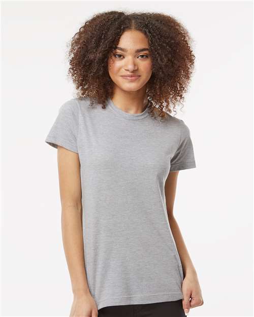 Tultex 216 Women's Fine Jersey Classic Fit T-Shirt - Heather Grey - model front