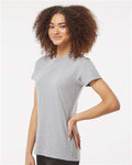 Tultex 216 Women's Fine Jersey Classic Fit T-Shirt - Heather Grey - model side