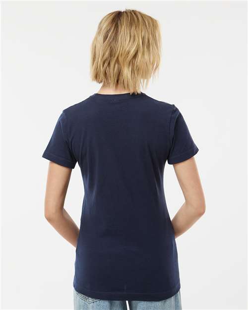 Tultex 216 Women's Fine Jersey Classic Fit T-Shirt - Navy - model back