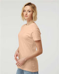 Tultex 216 Women's Fine Jersey Classic Fit T-Shirt - Peach - model side