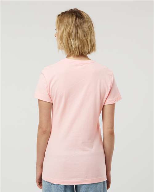 Tultex 216 Women's Fine Jersey Classic Fit T-Shirt - Pink - model back