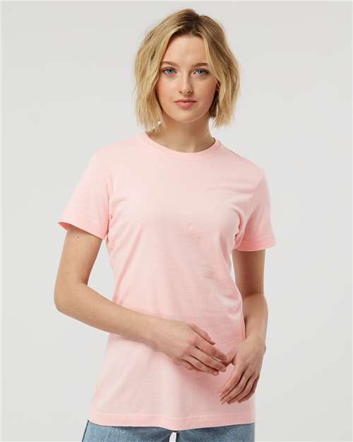 Tultex 216 Women's Fine Jersey Classic Fit T-Shirt - Pink - model front