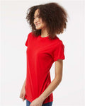 Tultex 216 Women's Fine Jersey Classic Fit T-Shirt - Red - model side