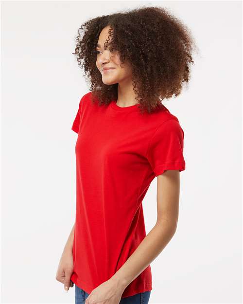 Tultex 216 Women's Fine Jersey Classic Fit T-Shirt - Red - model side