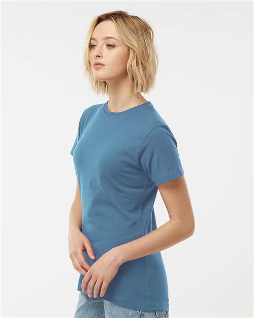 Tultex 216 Women's Fine Jersey Classic Fit T-Shirt - Slate - model side