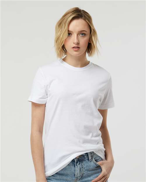 Tultex 216 Women's Fine Jersey Classic Fit T-Shirt - White - model front