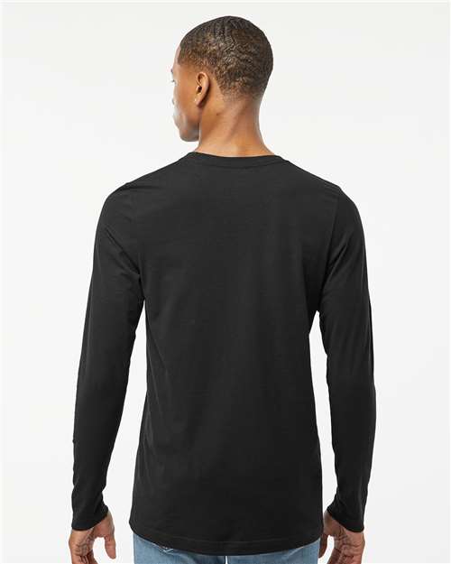 Tultex 591 Unisex Premium Cotton Long Sleeve T-Shirt - Black - model back